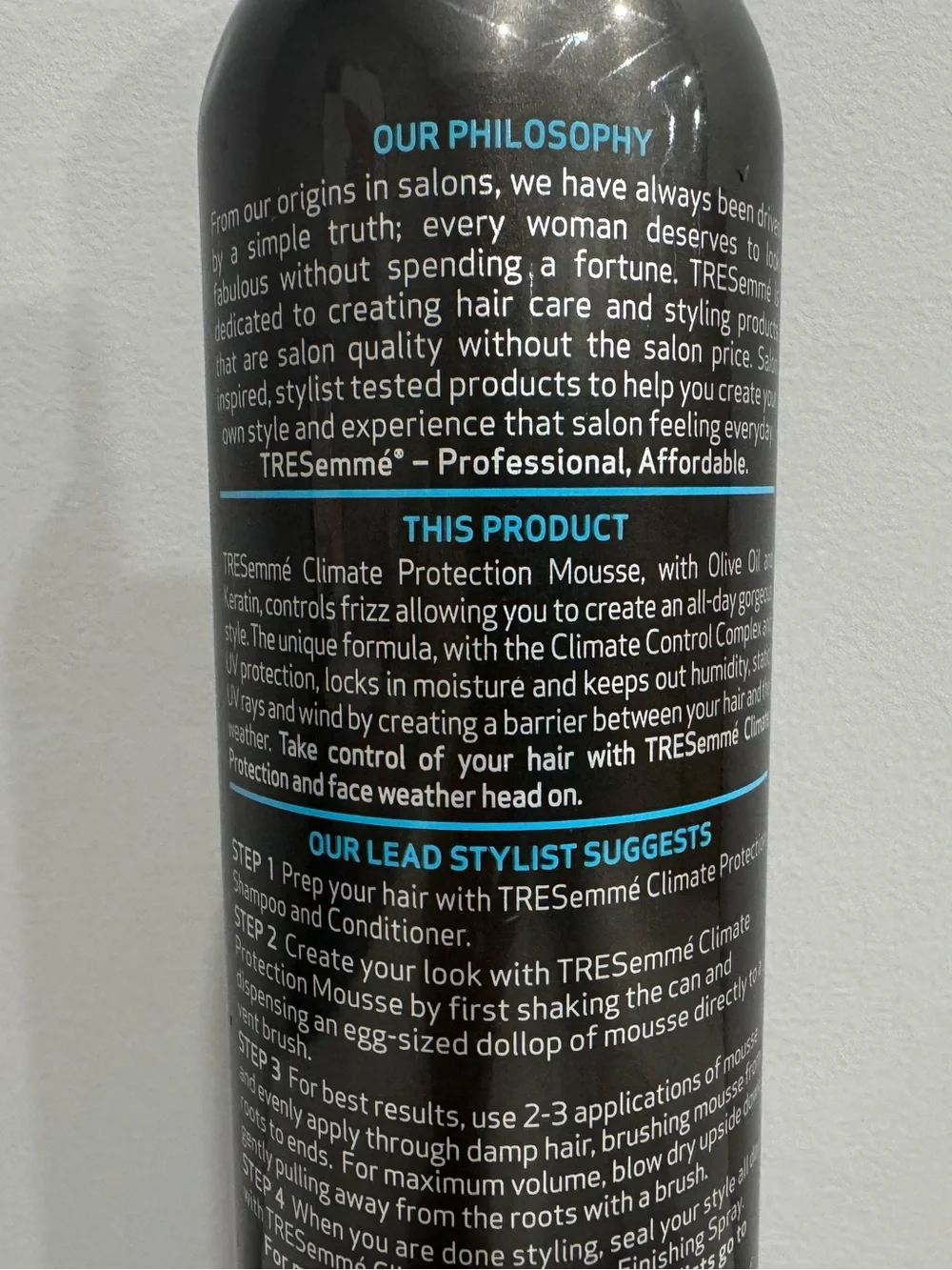 TRESemme Climate Protection Mousse, For All Hair Types, Fights Humidity 10.5 oz